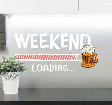 Weekend beer drink sticker - TenStickers