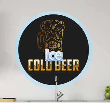 Ice cold beer drink sticker - TenStickers