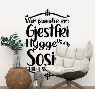 Vår familie wallstickers sitater - Tenstickers