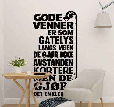 Norsk sitat gode venner sticker sitater - Tenstickers
