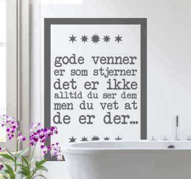 Venner er som stjerner wallstickers sitater - Tenstickers