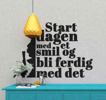 Start dagen med et smil på klistremerker - Tenstickers