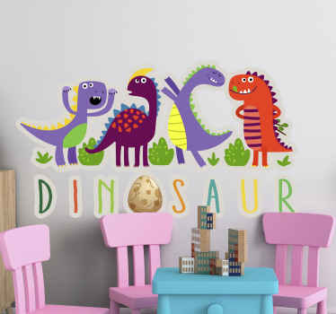 Dinosaur friends crew dinosaur wall decal - TenStickers