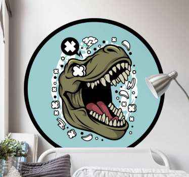 Αυτοκόλλητο τοίχου με το λογότυπο t-rex - TenStickers
