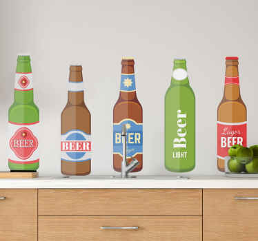 Beer bottles drink vinyl decal - TenStickers