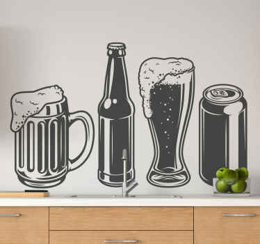 Getränke Wandtattoo Küche mit Bier craft flaschen - TenStickers