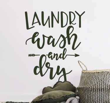 Laundry wash and dry monocolor bathroom wall sticker - TenStickers