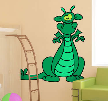 Green Dragon Kids Sticker - TenStickers