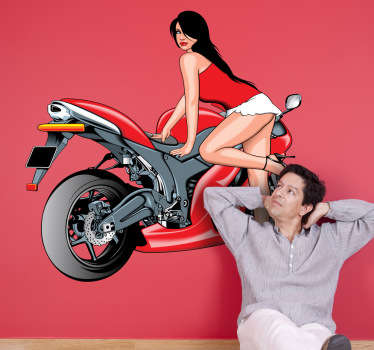 Sticker moto femme fatale - TenStickers
