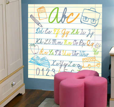 Aakkoset muistikirjan lapsille tarra - Tenstickers