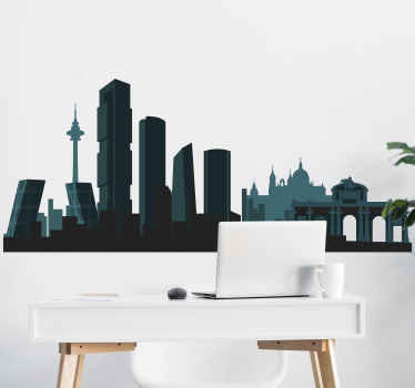 Vinilo Madrid skyline tonos oscuros - TenVinilo