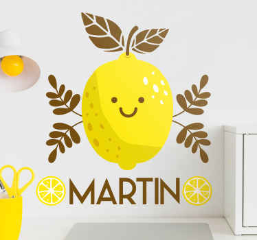 Smiling lemons citrus fruit stickers - TenStickers