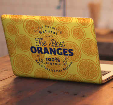 Laptop Aufkleber Vintage orange Muster - TenStickers