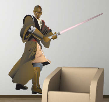 Adhesivo del malogrado miembro del consejo Jedi de la saga de films de Star Wars.