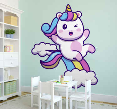 Adorable cartoon unicorn fairy tale decal - TenStickers