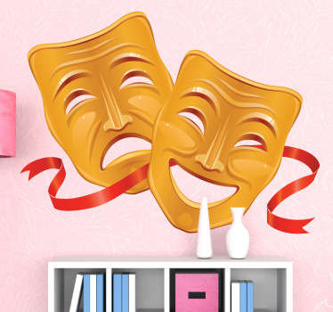 Theatre Masks Decorative wall sticker for bedroom - TenStickers
