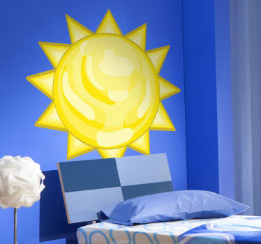 Geverfde Zon Muursticker - TenStickers