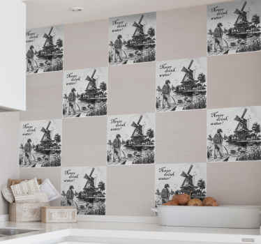 Naklejka na kafelki Nigdy nie pij wody - TenStickers