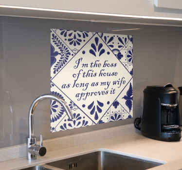 Autocolantes azulejos decorativos Chefe da casa - TenStickers