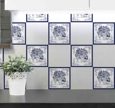 Naklejka na kafelki Człowiek na saniach konnych - TenStickers