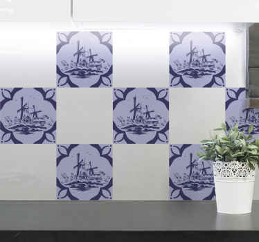 海のタイルのステッカーの製粉所 - TENSTICKERS