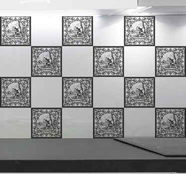 Autocolantes azulejos decorativos Homem e roda - TenStickers
