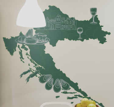 Naljepnica zidnih karata na karti gurmanske obale - TenStickers