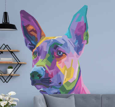 Vinilo perro malinois multicolor - TenVinilo