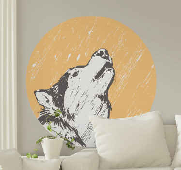 Husky og treet katt klistremerke - Tenstickers