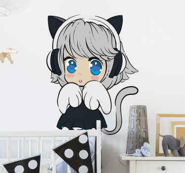 Vinilo ilustración Niña anime - TenVinilo