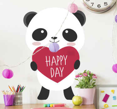 Vinilo infantil panda feliz día - TenVinilo