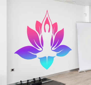Vinilo flor de loto posición de yoga - TenVinilo