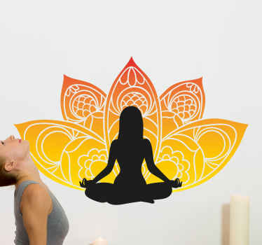 Sport Aufkleber Blumen yoga pose - TenStickers