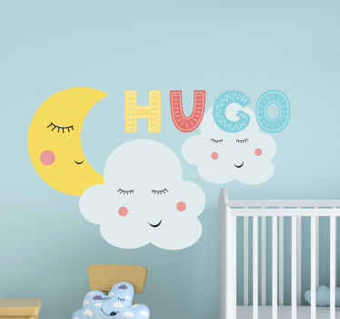 Clouds and moon nursery wall sticker - TenStickers