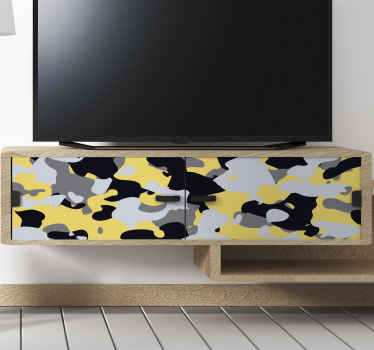 Autocolantes decorativos de estampados Camuflagem cinza e amarela - TenStickers