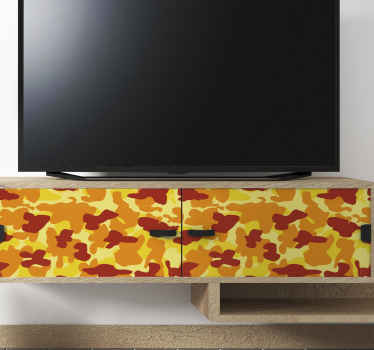 Vinilo estampado decorativo Camuflaje naranja - TenVinilo