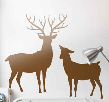 Wandtattoo Tier Baby und vater hirsch - TenStickers