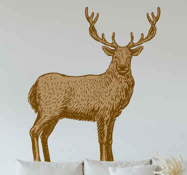 Patterned stag animal wall sticker - TenStickers