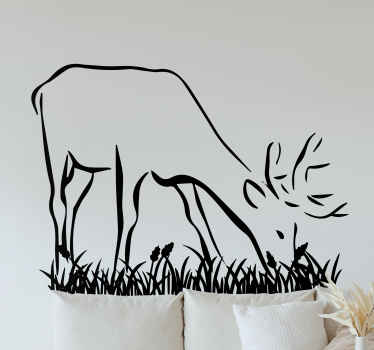 Samolepka na stenu z lesného jedenia jeleňa - Tenstickers