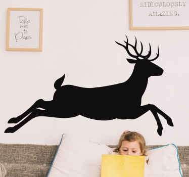 Jumping Stag animal wall decal - TenStickers