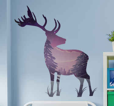 Magic stag animal wall sticker - TenStickers