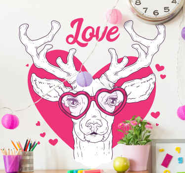 Stag love animal wall sticker - TenStickers