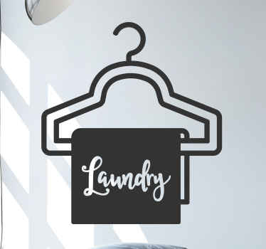 Laundry hung up home text wall sticker - TenStickers