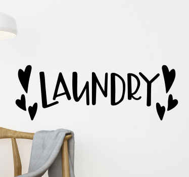 Laundry room hearts home text wall decal - TenStickers