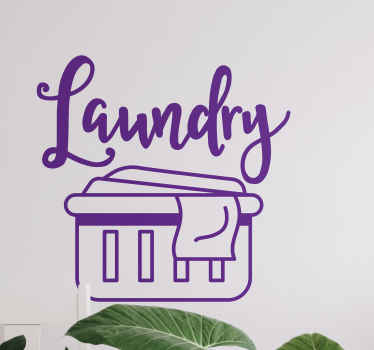 Laundry basket text wall sticker - TenStickers