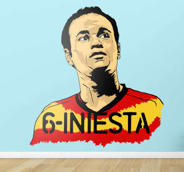 Pegatina de Iniesta. Designado como mejor jugador de la Eurocopa del 2012.
