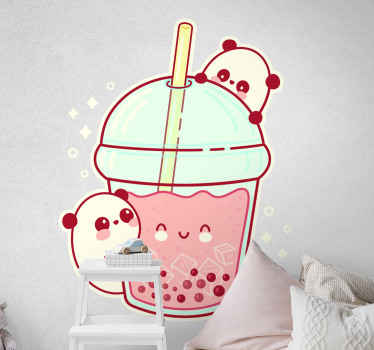 Bubble panda shake wild animal decal - TenStickers