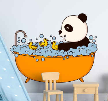 Sticker Animal Jungle Bain de panda - TenStickers