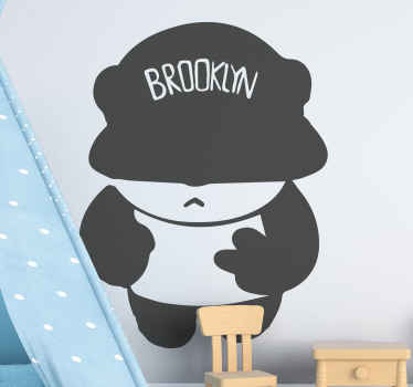 Cool Brooklyn panda wild animal decal - TenStickers