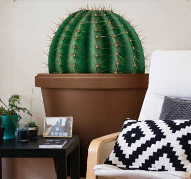 Round cactus flower wall sticker - TenStickers